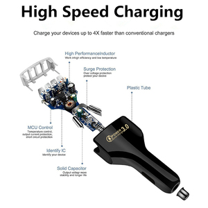 อะแดปเตอร์ชาร์จเร็วในรถยนต์แบบ USB <span class=keywords><strong>4</strong></span>พอร์ตสำหรับ iPhone 13 12 11 Pro Xiaomi Huawei ที่ชาร์จในรถยนต์และโทรศัพท์มือถือ - Product Image 5