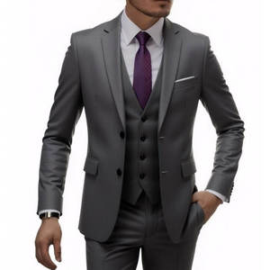 Zl548 Toptan Yüksek Kalite Erkek 2 Parça Takım Elbise Düğün Modası Erkek Slim Düz Renk İş Ofis Takımı Büyük Beden - Product Image 4