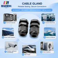 Kabel Gland PVC Tahan Air Tegangan Rendah Nylon IP68 PG7-PG16 Merek HCSL CE RoHS Hitam Suhu Kerja -40C~+80C