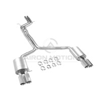 Système d'échappement électronique à soupapes central-arrière en acier inoxydable de 1,5 mm d'épaisseur, poli miroir, double sortie quadruple, parfaitement compatible avec Audi S4/S5 3.0T