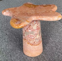 Table d'appoint moderne en marbre rose, forme organique, pour salle à manger, appartement, salon, villa de luxe, hôtel, décoration de la maison