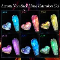 LILYCUTE Gel d'extension d'ongles couleur Aurora 7ml, marque privée, non collant, effet 3D, gel de modelage pour appliquer de la poudre à ongles