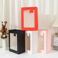 Vente en gros d'usine, boîte cadeau transparente avec fenêtre, emballage cadeau pour la fête des mères, la Saint-Valentin, emballage cadeau pour fleurs, sac cadeau