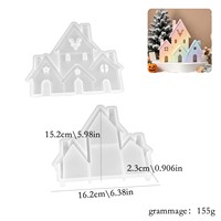 Moule en silicone DIY en forme de maison de Noël avec cerf, pour boîte à lumière creuse, support de bougie en plâtre ou résine, et décoration d'intérieur