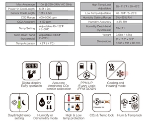 ตัวควบคุมสภาพอากาศในโรงเรือนปลูกพืช <span class=keywords><strong>BECC</strong></span>-B2 ตัวควบคุมสภาพแวดล้อม ระบบไฮโดรโปนิกส์ ควบคุม CO2 ความชื้น อุณหภูมิ - Product Image 4