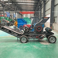 Concasseur à marteaux mobile certifié CE pour bauxite, concasseur à marteaux portable pour calcaire, concasseur à marteaux mobile pour galets