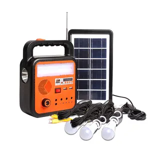 Портативные мини-комплекты освещения на солнечной энергии Kinsach для кемпинга на открытом воздухе и система на солнечной энергии с синими зубьями и динамиком и радио