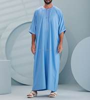 Jalabiyas brodées du Maroc pour hommes 2024, Jubbah, mode masculine musulmane, Thobe islamique, vêtements du Ramadan, poches latérales, Thobe