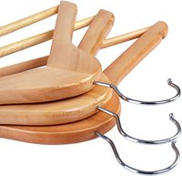 Vente en gros Personnalisé Simple Cintre Rond en Bois avec Matériau en Aluminium OEM & ODM Bienvenue pour une Utilisation de Placard Vêtements Outils