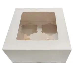 Cupcake Boxes Box Individual Holder Single Mini Wholesale Mix Muffin Bulk Gift Brownie With Inserts Window Cupcakes Box