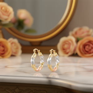 Orecchini a Cerchio Multicolore Marie Galante Placcati in Oro 18K, Gioielli di Lusso da Donna per Uso Quotidiano - Product Image 2