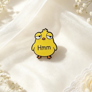 Broche émaillée <span class=keywords><strong>poussin</strong></span> aux yeux mi-ouverts, broche en alliage de zinc oiseau <span class=keywords><strong>jaune</strong></span>, épinglette de dessin animé pour sac à dos, sac, vêtements, décoration, cadeau - Product Image 3