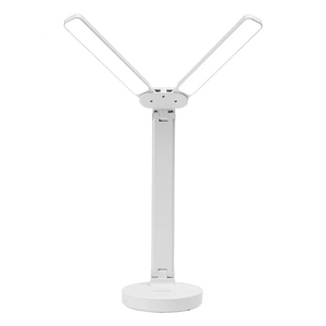 Lâmpada de mesa led, cabeça dupla usb controle de toque modos de dimmer duplo braço oscilante mesa luz de leitura para casa escritório estudo