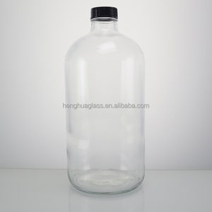 Boston Phong Cách 250Ml 500Ml 1000Ml Vòng Rõ Ràng Glass Đồ Uống Chai Với Nhựa Vít Cap Cho Nước Trái Cây Kombucha Đồ Uống Lưu Trữ - Product Image 5