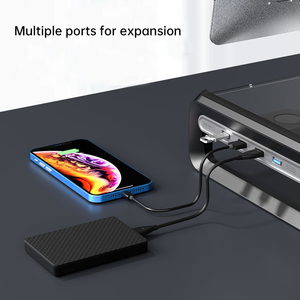 2024 New Design Desktop Computer <strong>Monitor</strong> Riser Organizer USB Transparent Glass Heavy Duty <strong>Studio</strong> <strong>Monitor</strong> <strong>Stand</strong> for Desk - Product Image 3