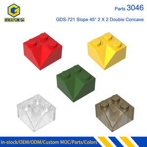 Gobricks GDS-721 Blok Bangunan Slope 45 °   2 X 2 Genteng Miring LDD 3046 Double Concave 2x2 45 dengan Cekungan - Product Image 1