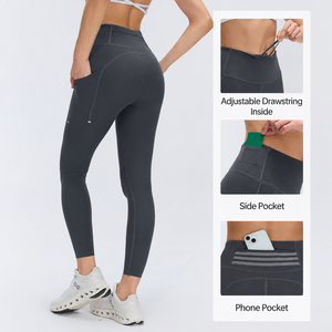 Leggings da Yoga a Vita Alta da Donna con Tasche, Pantaloni da Allenamento Elasticizzati Modellanti, Aderenti per Corsa, Palestra e Fitness - Product Image 3