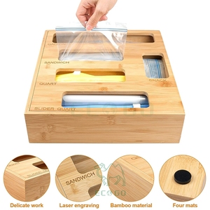 DUJEN Organisateur de sacs alimentaires en bambou Ziplock: Conteneur de stockage de cuisine pour gallon et sacs à collation - Product Image 4