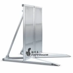 Topfinger 2023, barrera de escenario de aluminio de alta calidad, barrera de tráfico plegable, barrera de control de multitudes de aluminio a la venta