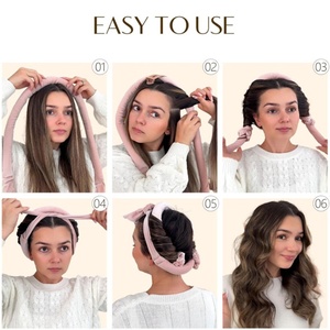 Set di 6 Arricciacapelli Senza Calore per Ricci Notturni, con Bastoncini in Raso e Velluto, Kit per Styling Notturno, Creatore di Onde per Donne - Product Image 3