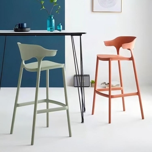 Vườn sillas hiện đại Stackable PP nhà hàng Cafe <span class=keywords><strong>Bar</strong></span> ghế nhựa Thanh phân với lan can Polypropylene đầy màu sắc ngoài trời - Product Image 3