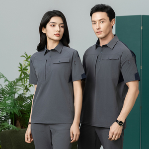 Kaus bengkel musim panas pria, lengan pendek cepat kering pakaian kerja - Product Image 1
