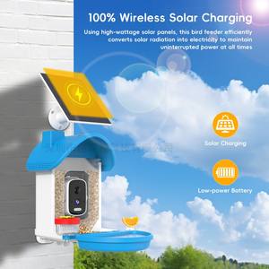 Mangeoire à <span class=keywords><strong>oiseaux</strong></span> intelligente solaire extérieure étanche 2026 avec caméra et contrôle par application, reconnaissance IA des espèces d'<span class=keywords><strong>oiseaux</strong></span> - Product Image 4