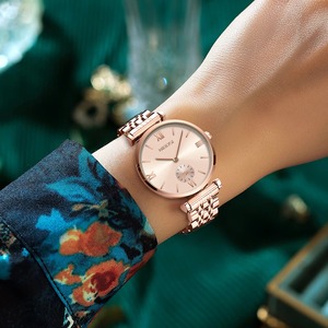 Drioshipping <b>Ladies</b> Stainless Steel <b>Watch</b> <b>Rose</b> <b>Gold</b> Fashionable Waterproof Quartz Wristwatch Alloy Glass Romantic Business Gift - Product Image 6