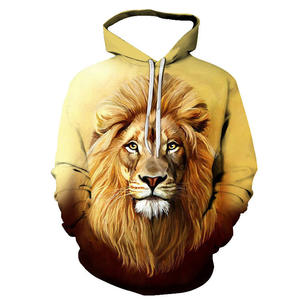 Trendy Handsome <span class=keywords><strong>Lion</strong></span> Pattern Hoodie Hombres Otoño Invierno Moda con un fuerte toque icónico - Product Image 2