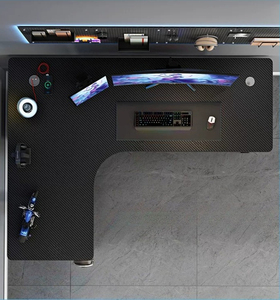 <strong>Black</strong> L-Shaped Gaming <strong>Desk</strong> with CPU Holder, Large Corner <strong>Computer</strong> Workstation for Dual Monitors - Product Image 6
