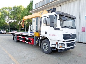 Camión de Remolque de Plataforma Plana SHACMAN 4x2 con Grúa de Brazo Articulado en Venta - Product Image 2