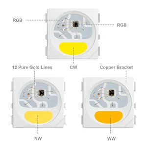 BTF Lampu Berkedip Dapat Diredupkan 60Leds/M Dapat Diatur 5V 4in1 Strip Led Digital Penuh Warna Rgbw Sk6812