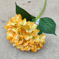 Bunga Hydrangea biru buatan, tangkai panjang lateks sentuhan asli hidrangea untuk Hotel taman dekorasi lengkungan pernikahan
