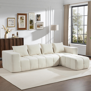 Venta Directa al por Mayor, Sofá Modular Meroow MS2 de 4 Plazas con Otomana, Entrega Rápida desde Almacén en el Reino Unido, Sofá Tofu Block - Product Image 1