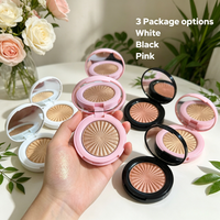 Highlighter Métallique Scintillant Haute Pigmentation Maquillage Marque Privée Logo Personnalisé Motif Soleil Highlighter Pressé pour un Éclat du Visage