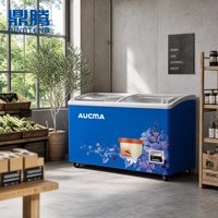 Congélateur vitrine à glace à économie d'énergie SD-180 SD-330 SD-510 AUCMA avec couvercle coulissant en verre incurvé