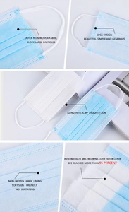 Nouveau produit Masque facial jetable emballé individuellement Masque protecteur respirant à 3 couches Utilisation quotidienne Filtre BFE 95 Meltblown OEM - Product Image 5