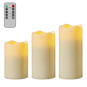 Juego de 3 Velas LED 3D con Control Remoto, Funciona con Pilas, Velas de Cera de Parafina sin Llama, Decoración del Hogar, Bodas, Cumpleaños - Product Image 5