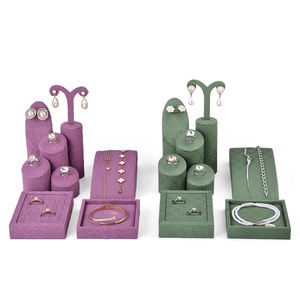 Conjunto de exhibición de joyería al por mayor, soporte de exhibición de joyería de tela, conjunto de exhibición de collar, pulsera, pendiente, soporte de exhibición de anillo - Product Image 4