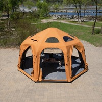 Tente dôme gonflable de 5 m, 20 m² en coton TC imperméable, abri événementiel de glamping à structure pneumatique pour 6-8 personnes