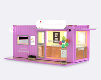 Kiosque de style industriel extensible de 20 pieds pour restaurant et pub Conteneur d'expédition pour café et bar Panneau sandwich en acier pour ferme