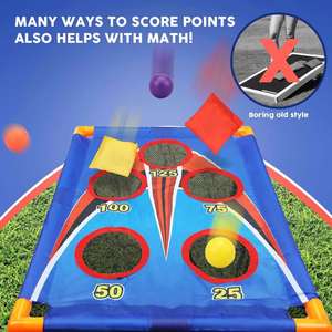 Jeu de Cornhole d'extérieur pour enfants, 6 sacs de haricots et 3 balles de Cornhole - Product Image 4