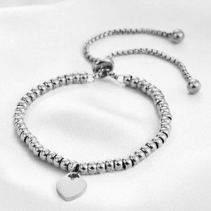 Pulsera de Cadena con Cuentas en Forma de Corazón de 4 mm, Acero Inoxidable Ajustable, Joyería Unisex, Regalo, Oro, Oro Rosa - Product Image 4