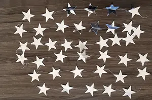 4M-40pcs Mirror Gold/<strong>Silver</strong> Star Shape Paper String <strong>Garland</strong> for Christmas/Party /Birthday Decoration - Product Image 4