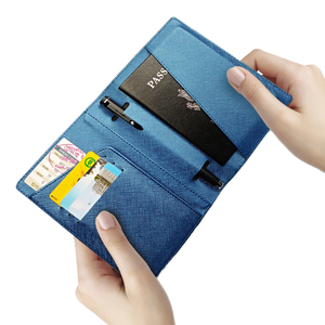 Wholesale Personalized PU Leather Passport Holder Family <strong>Airplane</strong> <strong>Tickets</strong> Cover Vegan Leather Travel Passport Wallet - Product Image 2