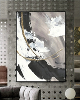 Tableau d'Art Abstrait Peinture à l'Huile sur Toile pour Projets Hôteliers Personnalisés, Peinture à l'Huile Moderne Peinte à la Main, Grande Décoration Murale pour la Maison
