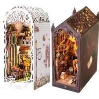 Kit de bibliothèque magique DIY, jouet éducatif, puzzle 3D en bois, maison de poupée Harry, miniatures, modèle de construction, serre-livres, meubles