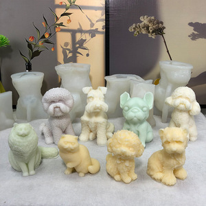 Vente chaude Teddy chien aromathérapie bougie Silicone moule souriant <span class=keywords><strong>chats</strong></span> Silicone savon crème glacée moule décor à la maison résine artisanat - Product Image 4