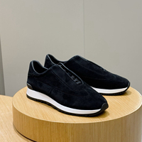 Chaussures de course vintage authentiques unisexe en daim de vache, semelle extérieure compensée en caoutchouc, légères, antidérapantes, faciles à enfiler, de luxe, pour le quotidien et les affaires