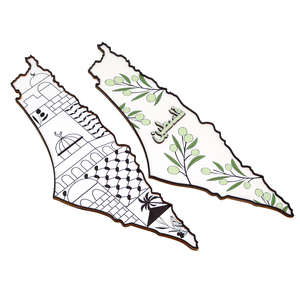 אמנות קיר islamic 3D צבוע ביד palestine מפת המסגד עיצוב דיקט גילוף לקישוט הבית - Product Image 2